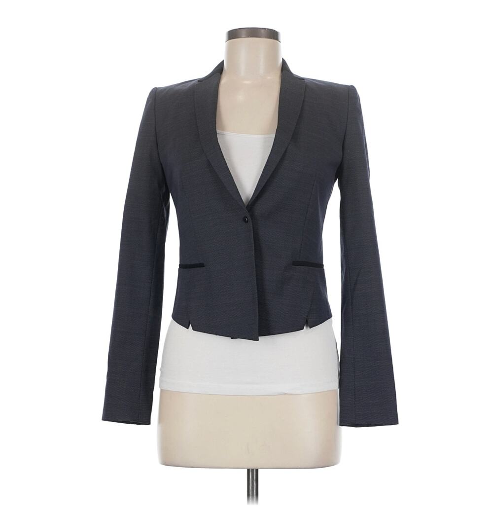 Elie Tahari Fitted Classic Blazer Blue